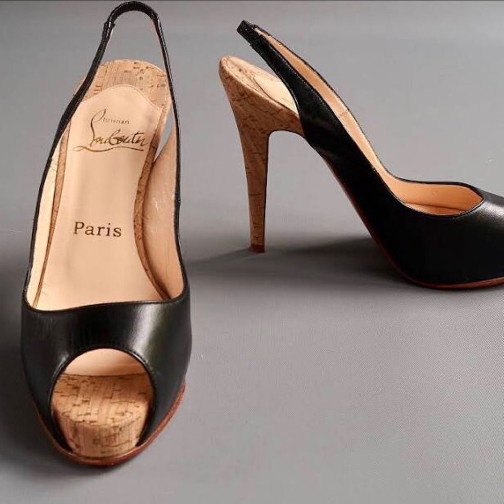 Christian Louboutin Black Slingback Heels